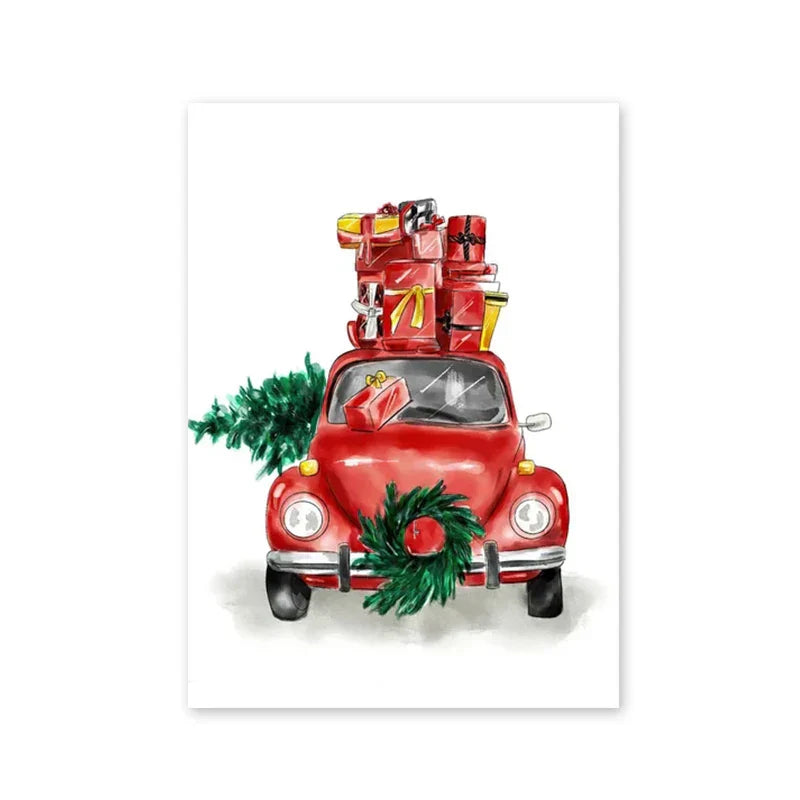 Merry Christmas Cartoon Santa Poster