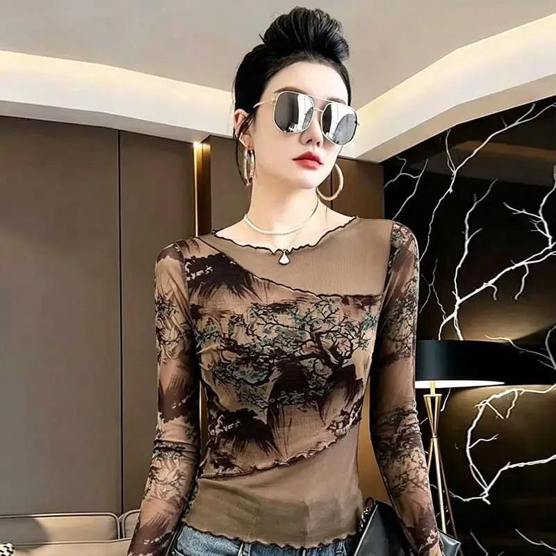 Fairy Grunge Mesh Sheer Top