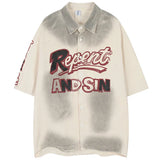 Vintage Spray Painted Dirty Letter T-Shirt