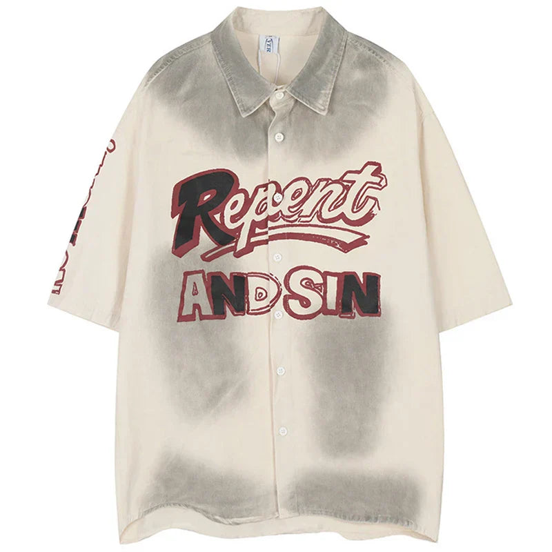 Vintage Spray Painted Dirty Letter T-Shirt