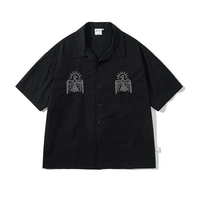 Vintage Cuban Collar Loose Fit Shirt