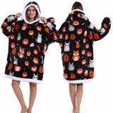 Strawberry Printed Oversized Blanket Hoodie