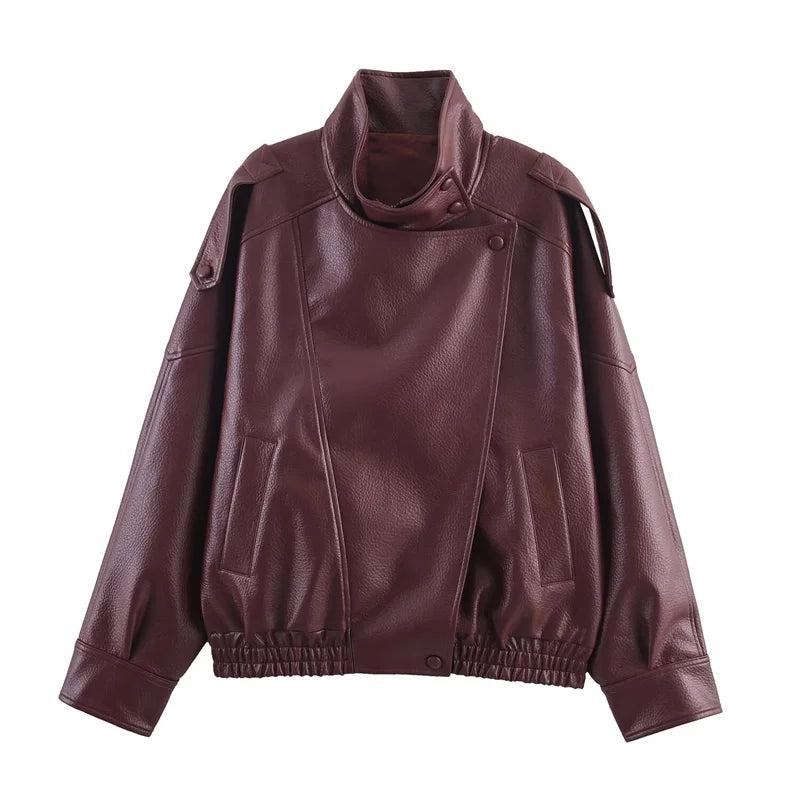 Women's Faux Leather Black Jacket