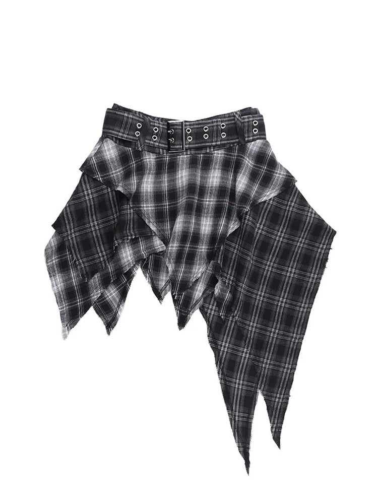Harajuku Goth Cyber Punk Mini Plaid Skirt