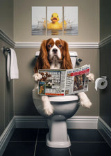 Dog Reading Newspaper Poster