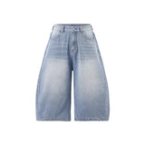 Wide Leg Knit Curved Baggy Jeans