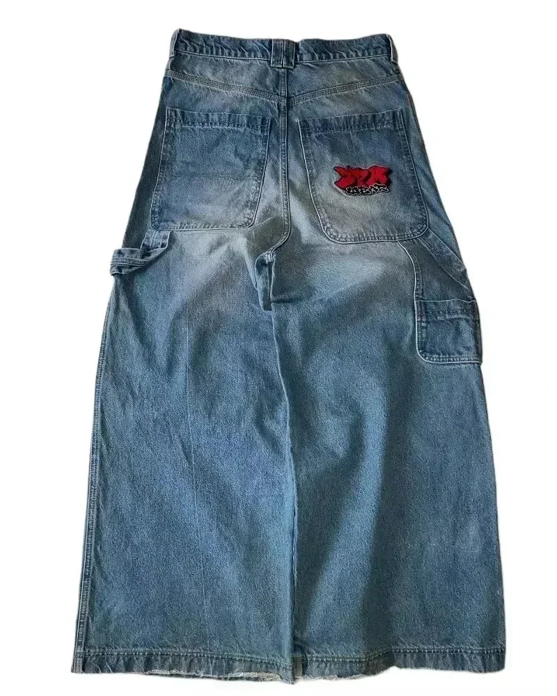 Cartoon Embroidery Vintage Jeans
