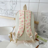Coquette Core Bow Print School Backpack