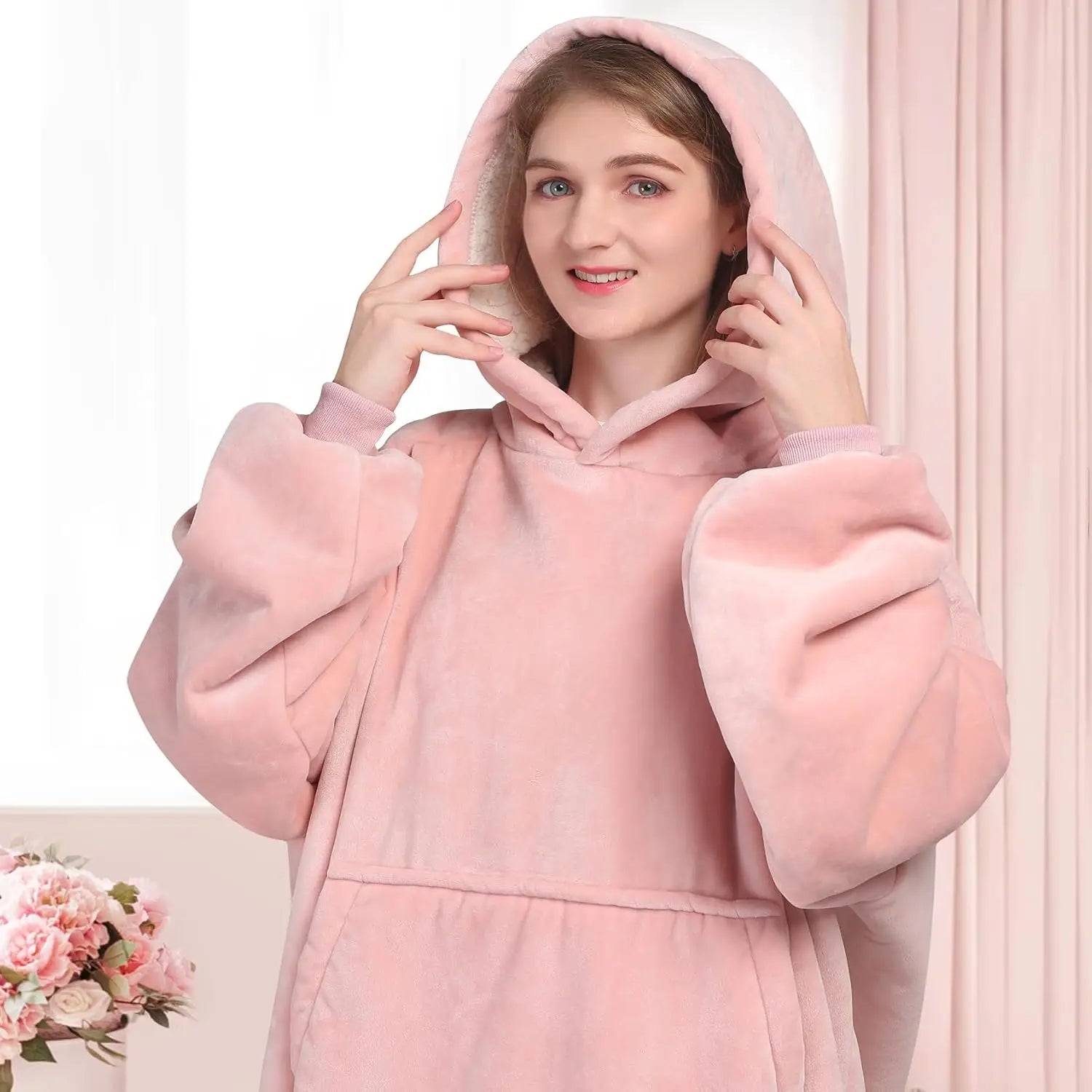 Soft Blanket Hooded Sweatshirt with Pockets