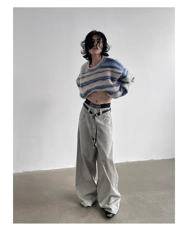 Herbstlich graue weite Hose