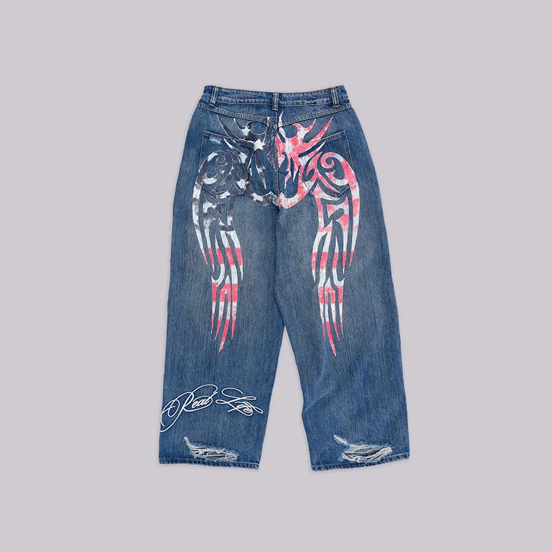 Vintage Wings High Waisted Jeans
