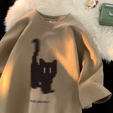 Retro Pixel Loose Fit Cotton T-Shirt