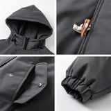 Gray Sided Closure High Collar Puffer Jacket