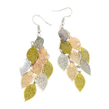 Vintage Hollow Leaves Shiny Earrings
