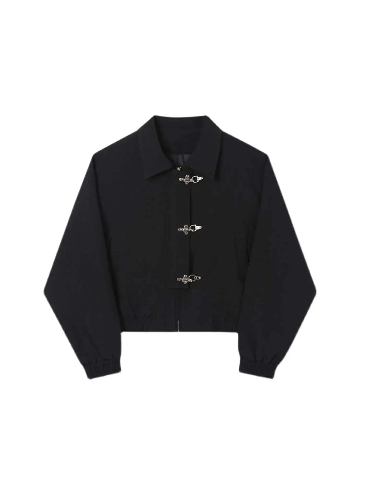 Black Korean Style Minimal Jacket