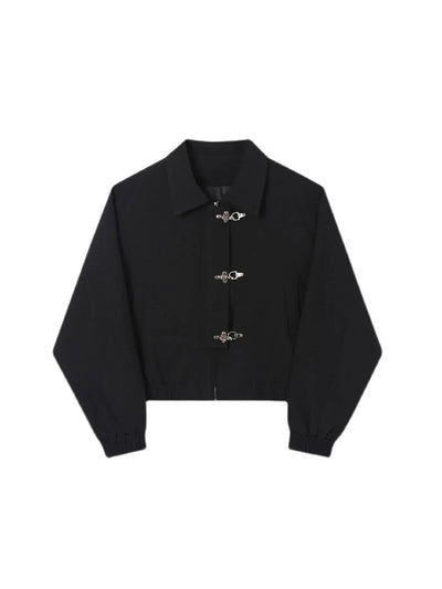 Black Korean Style Minimal Jacket