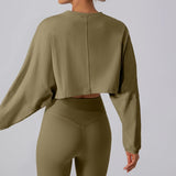 Basic Long Sleeve Sports Crop T-Shirt