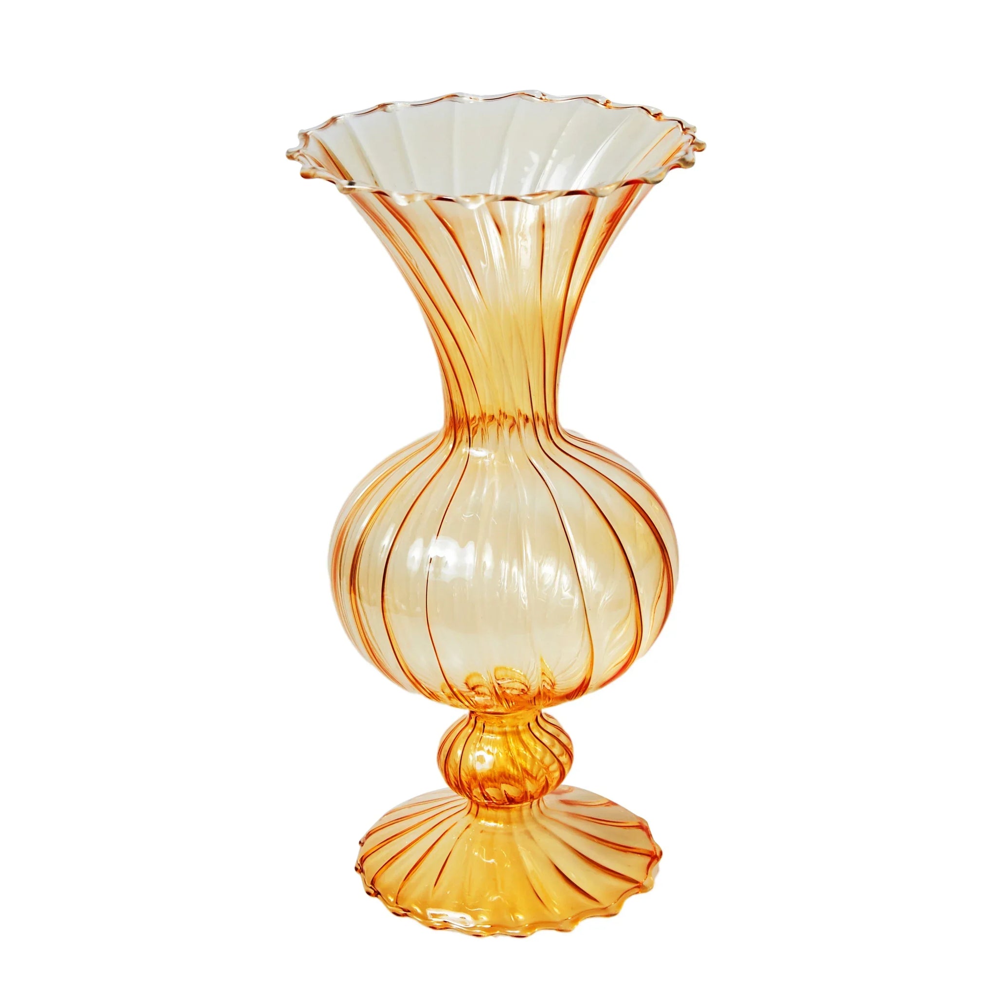 Jarrón de flauta de cristal redondeado