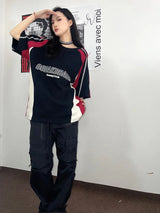 Vintage Skater Girl Black T-Shirt