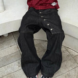 Korean Curved Buckle Jeans