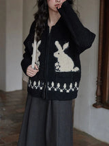 Acubi Cozy Knitted Rabbit Cardigan