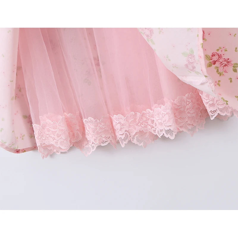 Women Pink Floral Corset Dress