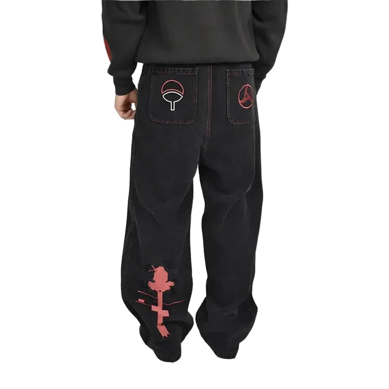 Vintage Anime Print Baggy Low Rise Jeans