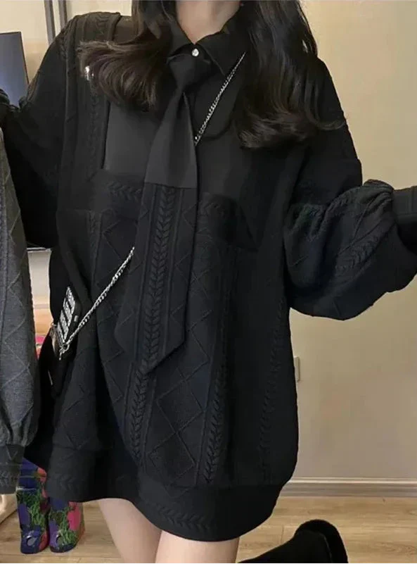 Oversized geometrische Krawatte Oversized Pullover