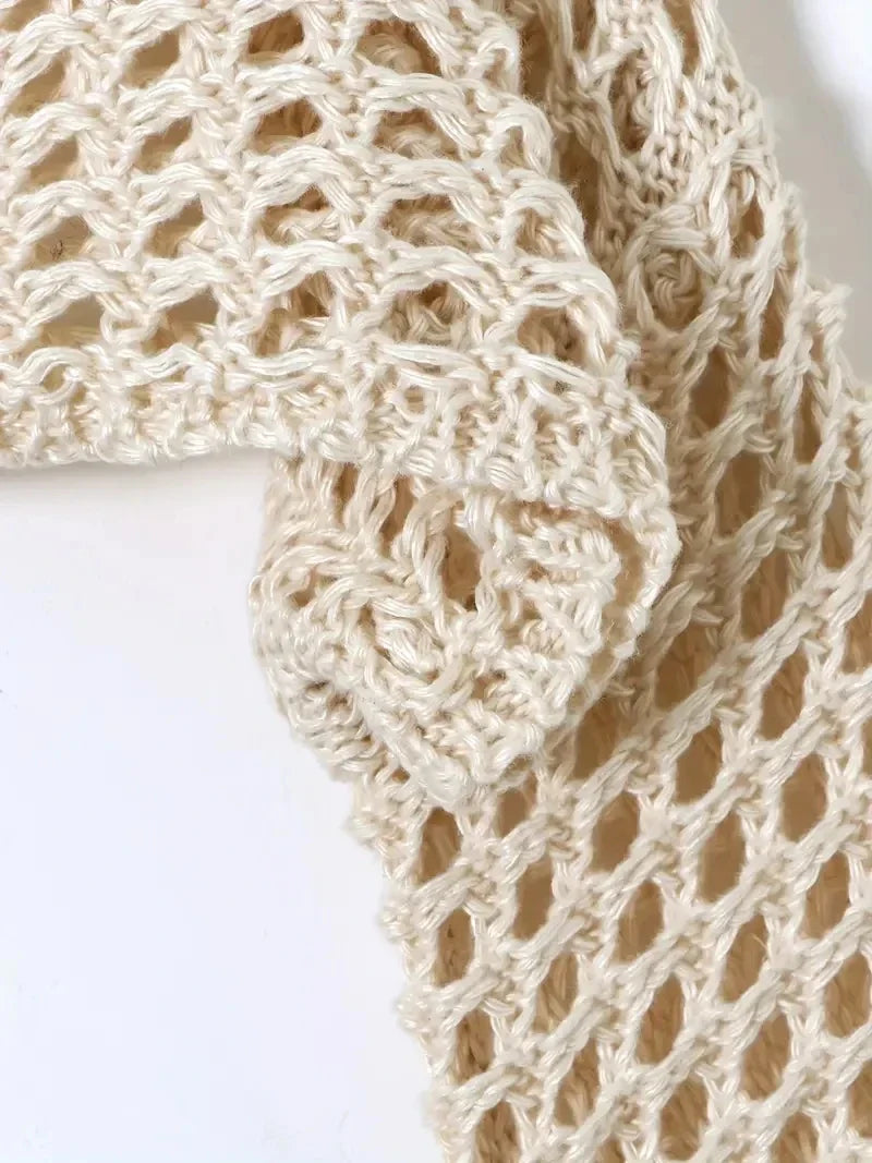 Y2K Crochet Knitted Hollow Out Crop Top