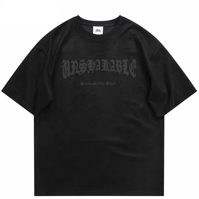 Suede Devil Wings Skeleton Graphic T-Shirt