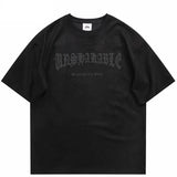 Suede Devil Wings Skeleton Graphic T-Shirt