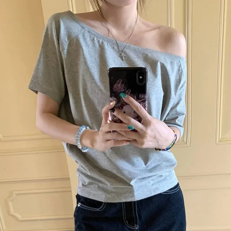 Camiseta de verano casual lisa sencilla