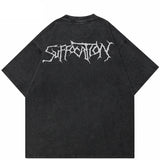 Vintage Retro Washed Black T-Shirt