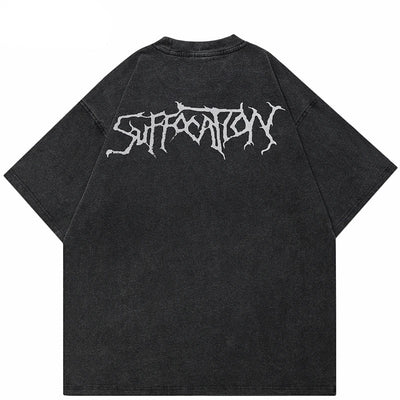 Vintage Retro Washed Black T-Shirt