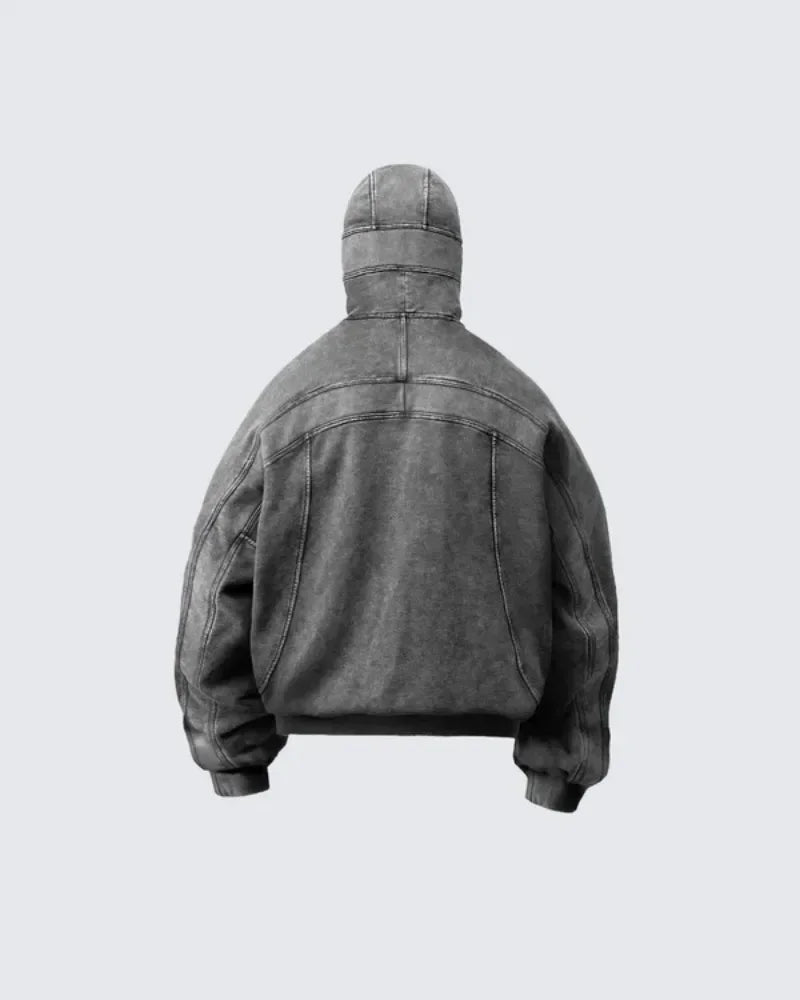 Classic Washed Gray Balaclava Ninja Sweetshirt