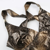 Baddie Leopard Backless Top