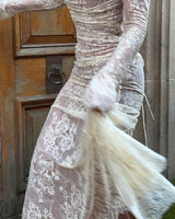 Elegant Vintage Lace Maxi Dress
