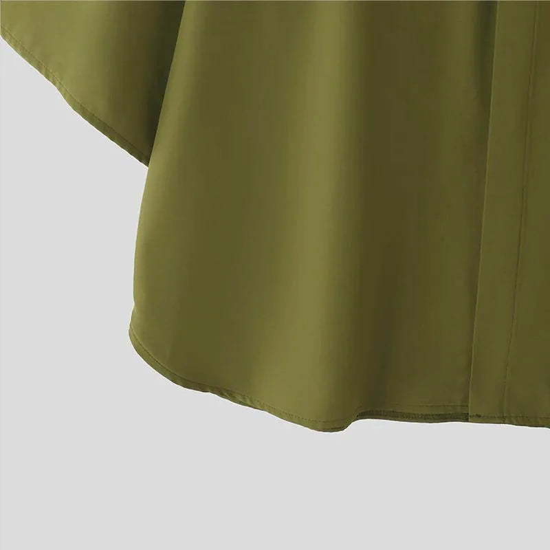 Korean Style High Collar Short Sleeve Shirt