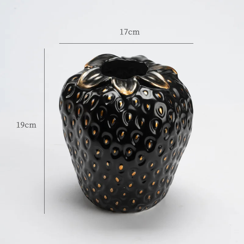 Ceramic Strawberries Vase