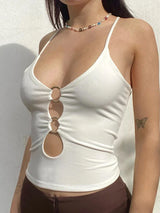 Baddie O-Ring Plunge Neck Top