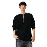 Casual Korean Half Zipper T-Shirt