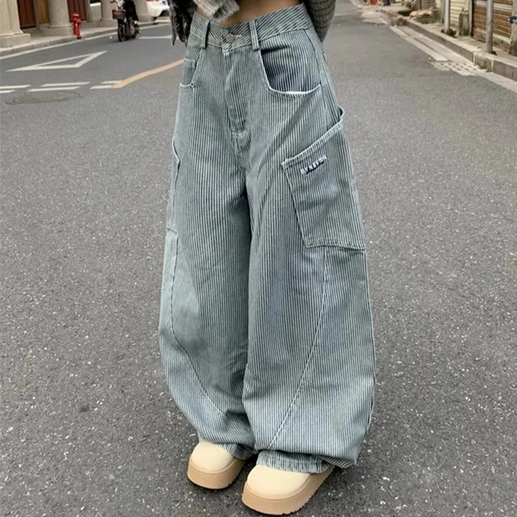 Wide Leg Striped Vintage Pants