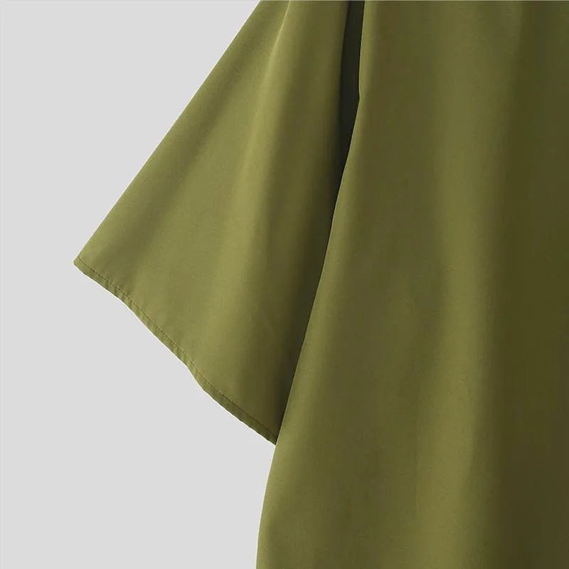 Korean Style High Collar Short Sleeve Shirt