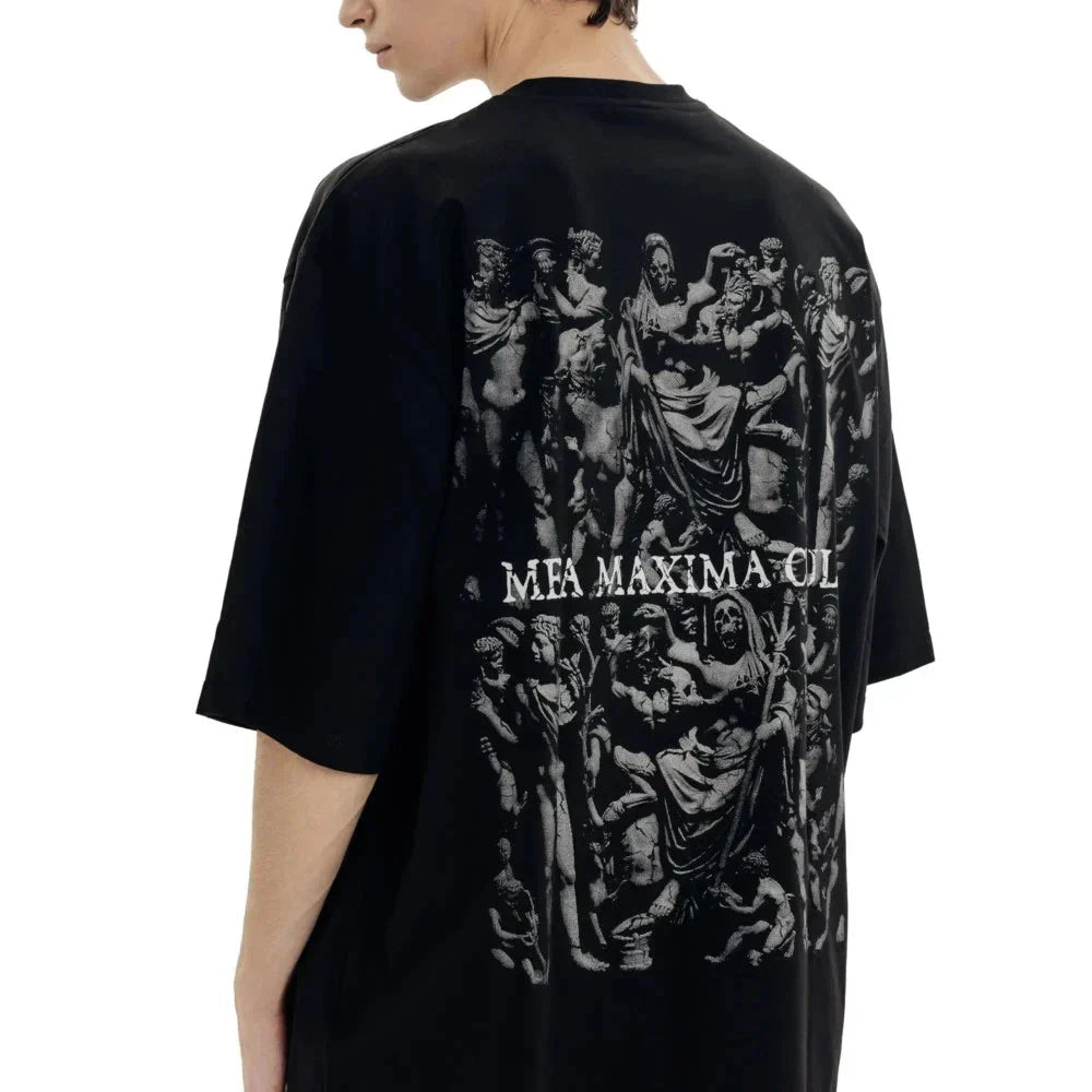 Oversized Goth-T-Shirt mit Grafikdruck