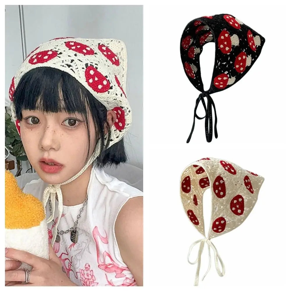 Handmade Hollow Out Mushroom Bandana