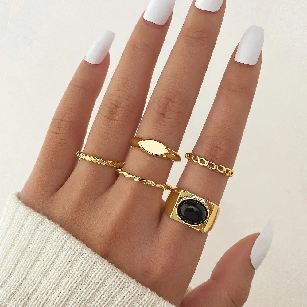 Y2K Gemstone Soft Heart Rings