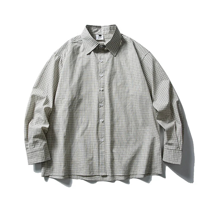 Oversized Plaid Lapel Casual Shirt