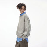 Cozy Loose Fit Henley Sweatshirt