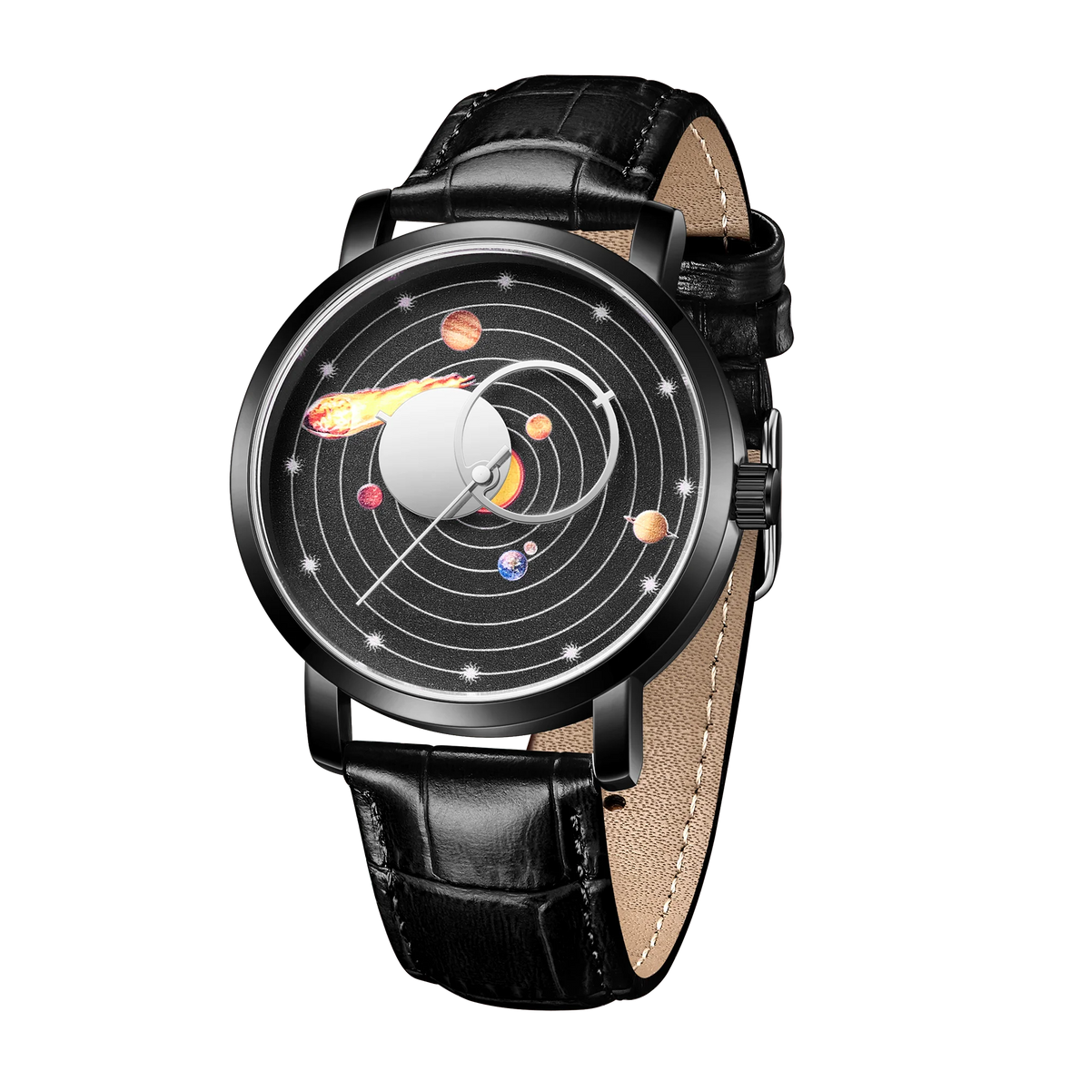Galaxy Theme Dial Leather Watch