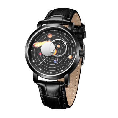 Galaxy Theme Dial Leather Watch